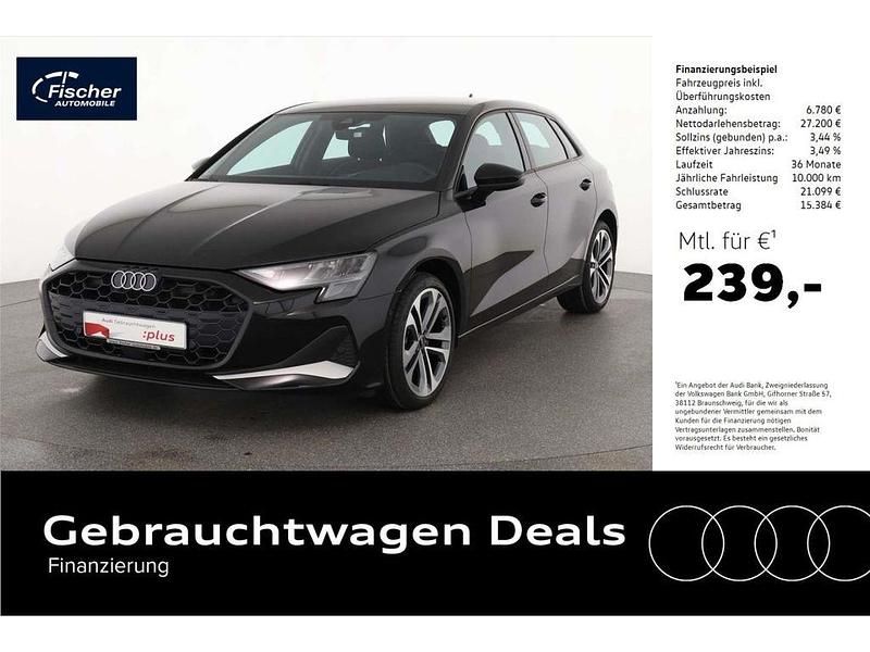 Schwarz Gebraucht 2024 Audi A3 Sportback Advanced Limousine | 33.980 € (Guter Preis) - Bild 1/4