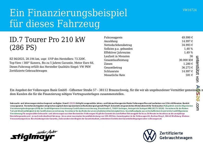 Gebraucht VW ID.7 Pro 210 kW (286 PS) 2025 Blau Kombi