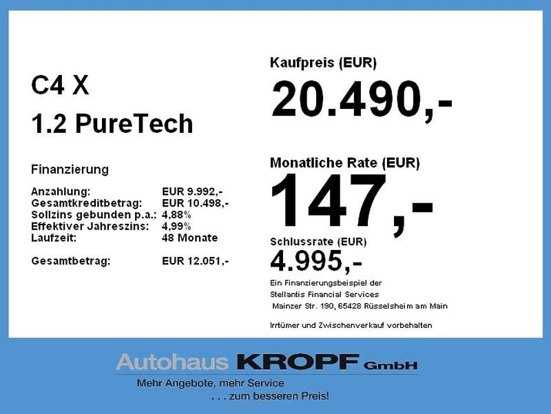 Gebraucht Citroën C4 X PureTech 131 PS (96 kW) 2023 Schwarz perla nera metallicla SUV