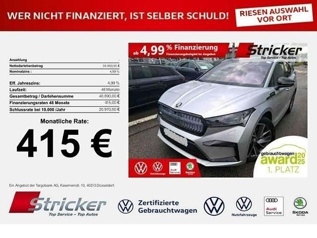 Brilliantsilber metallic (metallic) Gebraucht 2023 Skoda Enyaq iV SportLine SUV | 34.933 € (Fairer Preis) - Bild 1/3