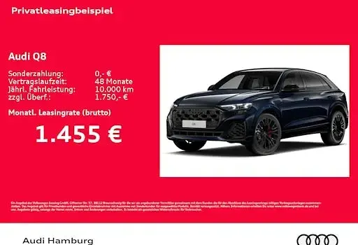Neu Audi Q8 Ambiente 490 PS (360 kW) 2026 Blau SUV