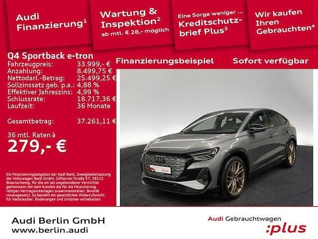 Taifungrau metallic Gebraucht 2021 Audi Q4 Sportback e-tron Ambiente SUV | 33.999 € (Fairer Preis) - Bild 1/3