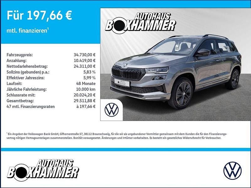 Grau Gebraucht 2024 Skoda Karoq SportLine SUV | 34.730 € (Etwas zu teuer) - Bild 1/4