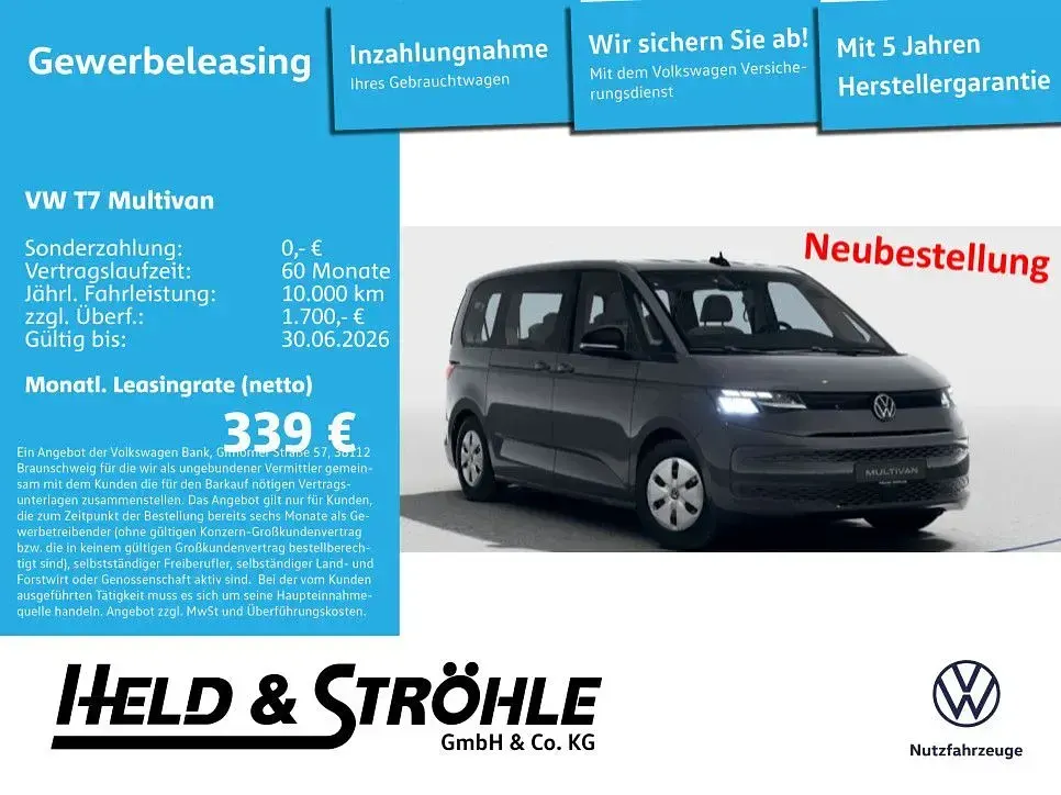 Neu VW Multivan 150 PS (110 kW) 2026 Grau Van / Kleinbus