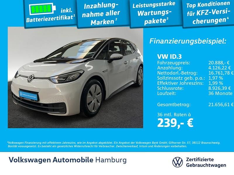 Brugt VW ID.3 Pro Performance 150 kW (204 HK) 2021 Hvid Hatchback