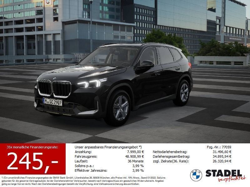 Schwarz uni Neu 2024 BMW X1 Efficient Dynamics SUV | 39.149 € (Superpreis) - Bild 1/4