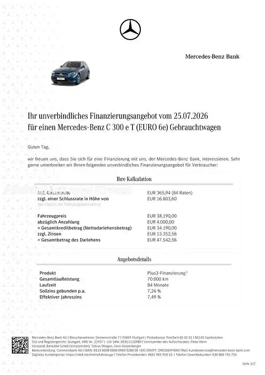 Gebraucht Mercedes C300e Avantgarde 313 PS (230 kW) 2025 Spektralblau  lack Kombi