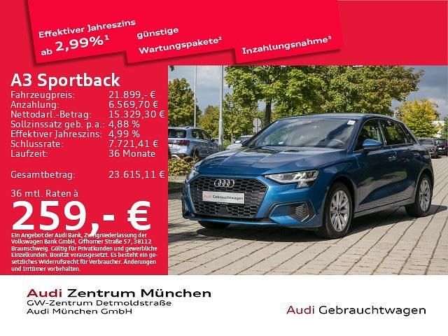 Atollblau metallic Gebraucht 2022 Audi A3 | 21.899 € (Superpreis) - Bild 1/2