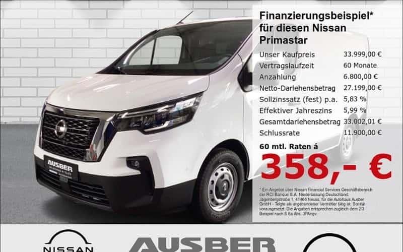 Weiß Gebraucht 2024 Nissan Primastar N-Connecta Van / Kleinbus | 33.999 € (Superpreis) - Bild 1/4