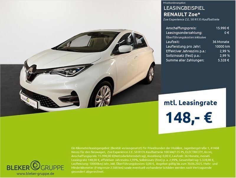 Weiß Gebraucht 2021 Renault Zoe Experience Kleinwagen | 15.990 € (Fairer Preis) - Bild 1/3