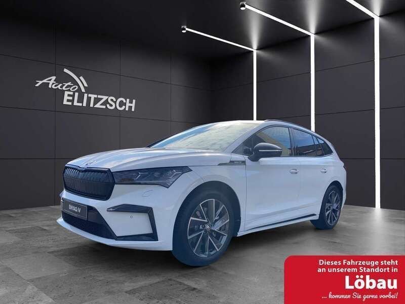 Moonweiß perleffekt Gebraucht 2024 Skoda Enyaq iV SportLine SUV | 51.890 € (Fairer Preis) - Bild 1/4