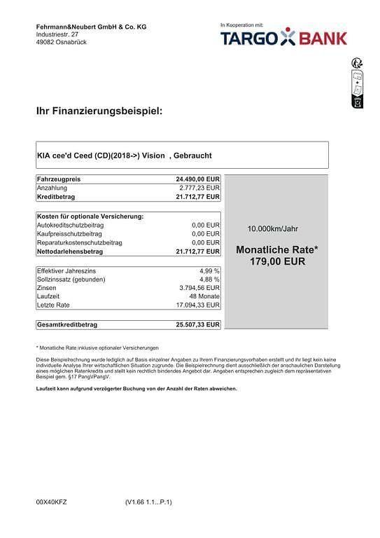 Gebraucht Kia Ceed Comfort 140 PS (102 kW) 2024 Pentametal Kleinwagen