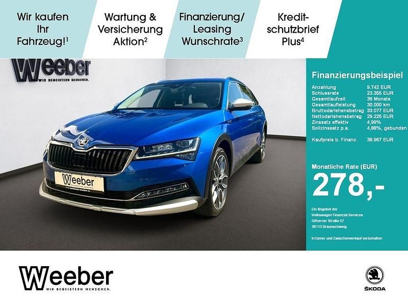 Raceblau (metallic) Gebraucht 2024 Skoda Superb Kombi | 38.967 € (Fairer Preis) - Bild 1/4