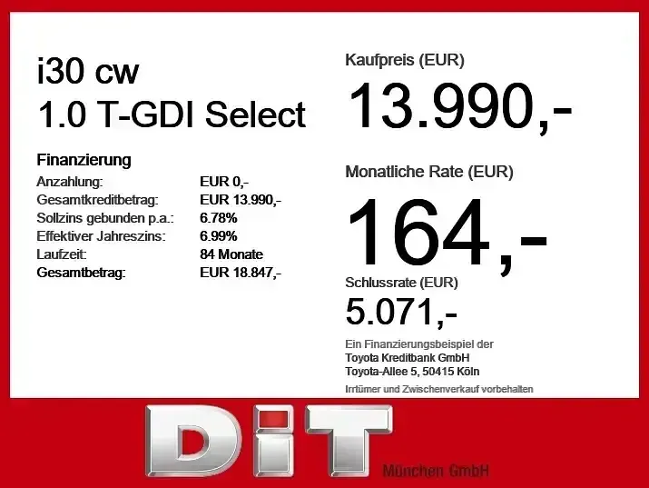 Gebraucht Hyundai i30 Select 120 PS (88 kW) 2022 Rot Kombi
