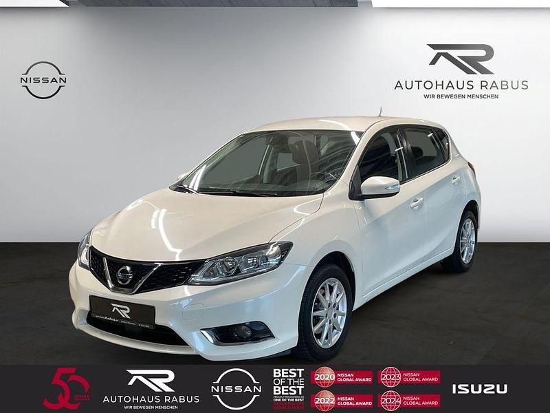 Brilliant white (m) (metallic) Gebraucht 2017 Nissan Pulsar Acenta Limousine | 7.890 € (Fairer Preis) - Bild 1/4