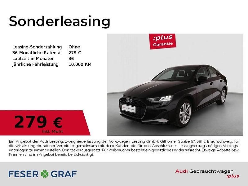 Mythosschwarz metallic Gebraucht 2025 Audi A3 Advanced Plus Limousine | 32.990 € (Fairer Preis) - Bild 1/4