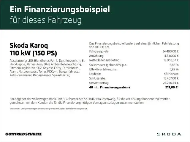 Gebraucht Skoda Karoq 150 PS (110 kW) 2022 Schwarz SUV