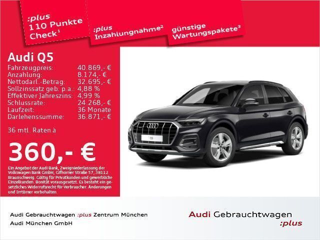 Mythosschwarz metallic Gebraucht 2021 Audi Q5 Advanced SUV | 40.869 € (Teuer) - Bild 1/2