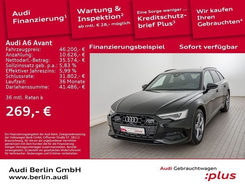 Mythosschwarz metallic Gebraucht 2024 Audi A6 Advanced Plus Kombi | 53.300 € - Bild 1/3