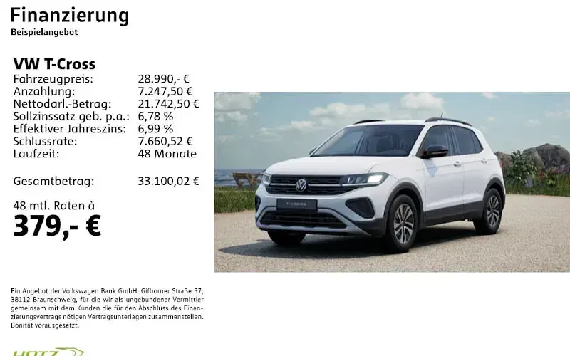 Nowe VW T-Cross 116 KM (85 kW) 2026 Biały SUV