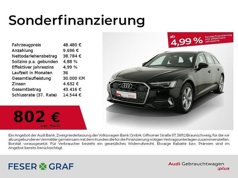 Mythosschwarz metallic Gebraucht 2025 Audi A6 Advanced Plus Kombi | 48.480 € (Fairer Preis) - Bild 1/4
