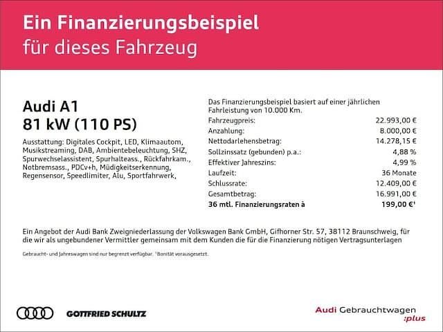 Rot Gebraucht 2021 Audi A1 Sportback S-Line Kleinwagen | 22.993 € (Fairer Preis) - Bild 1/1