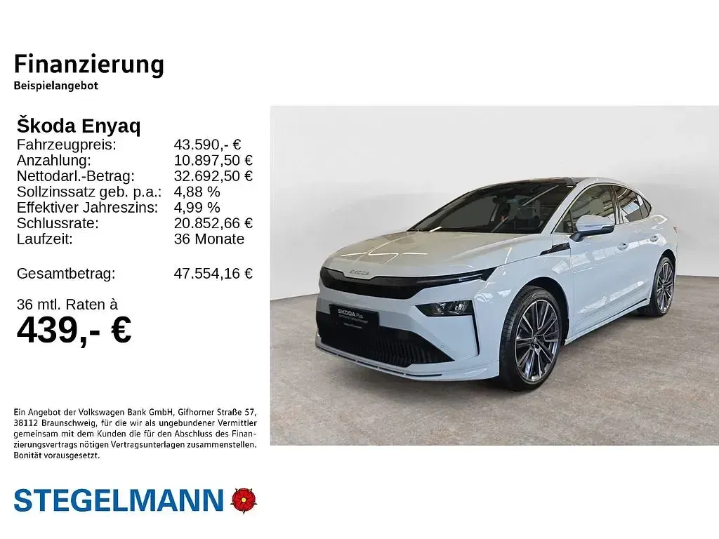 Gebraucht Skoda Enyaq iV Clever 210 kW (286 PS) 2025 Moonweiß perleffekt SUV