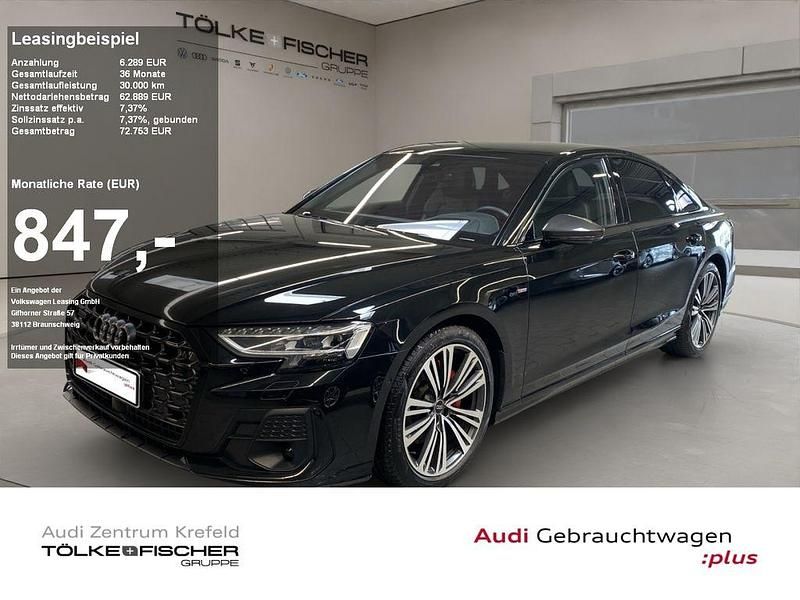 Mythosschwarz metallic Gebraucht 2023 Audi A8 Ambiente Limousine | 62.889 € (Etwas zu teuer) - Bild 1/4