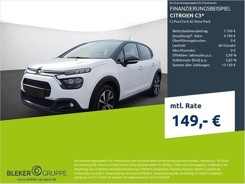 Polar weiß Gebraucht 2022 Citroën C3 PureTech Kleinwagen | 10.980 € (Guter Preis) - Bild 1/3