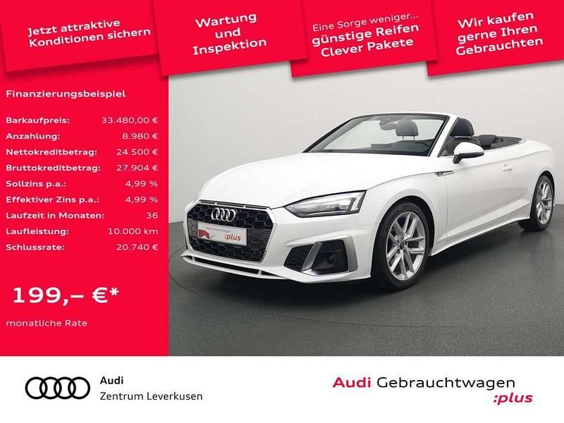 Ibis weiss Gebraucht 2021 Audi A5 Cabriolet S-Line Cabrio | 33.480 € (Superpreis) - Bild 1/4