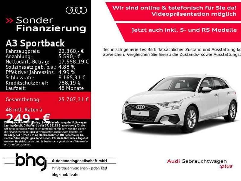 Ibisweiß Gebraucht 2023 Audi A3 Basis Limousine | 22.360 € (Teuer) - Bild 1/4