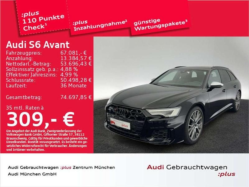 Mythosschwarz metallic Gebraucht 2024 Audi S6 Ambiente Kombi | 67.081 € (Superpreis) - Bild 1/2
