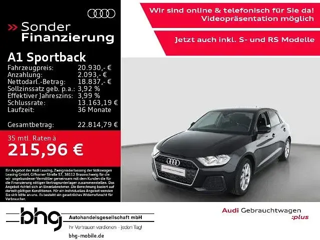 Gebraucht Audi A1 Sportback Advanced Plus 116 PS (85 kW) 2025 Schwarz Kleinwagen