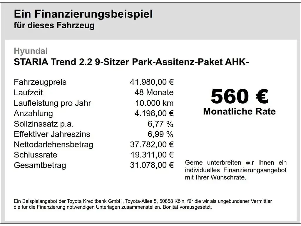 Gebraucht Hyundai Staria Trend 177 PS (130 kW) 2024 Schwarz Van / Kleinbus