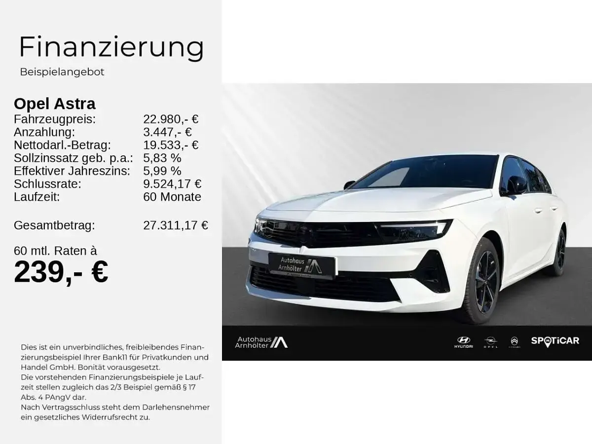 Gebraucht Opel Astra 131 PS (96 kW) 2025 Lack weiss banquise/typ aussen Kleinwagen
