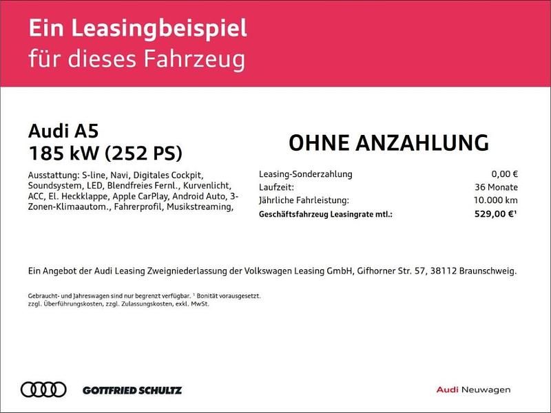 Neu Audi A5 S-Line 252 PS (185 kW) 2026 Schwarz Kombi