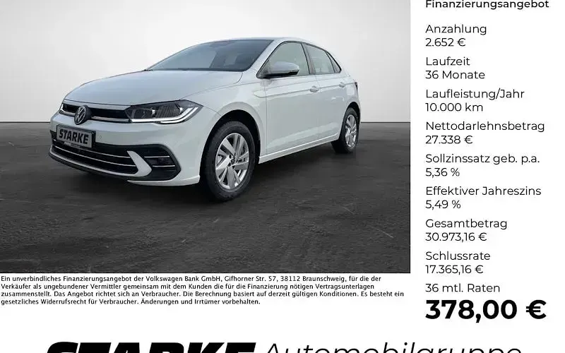 Nowe VW Polo Style 116 KM (85 kW) 2026 Biały Hatchback