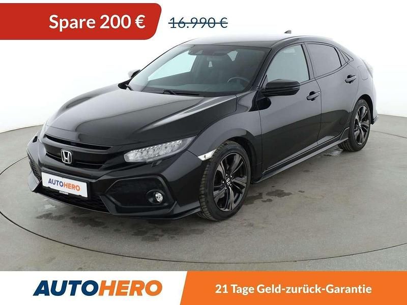 Crystal black Gebraucht 2018 Honda Civic Sport Limousine | 16.790 € (Fairer Preis) - Bild 1/3