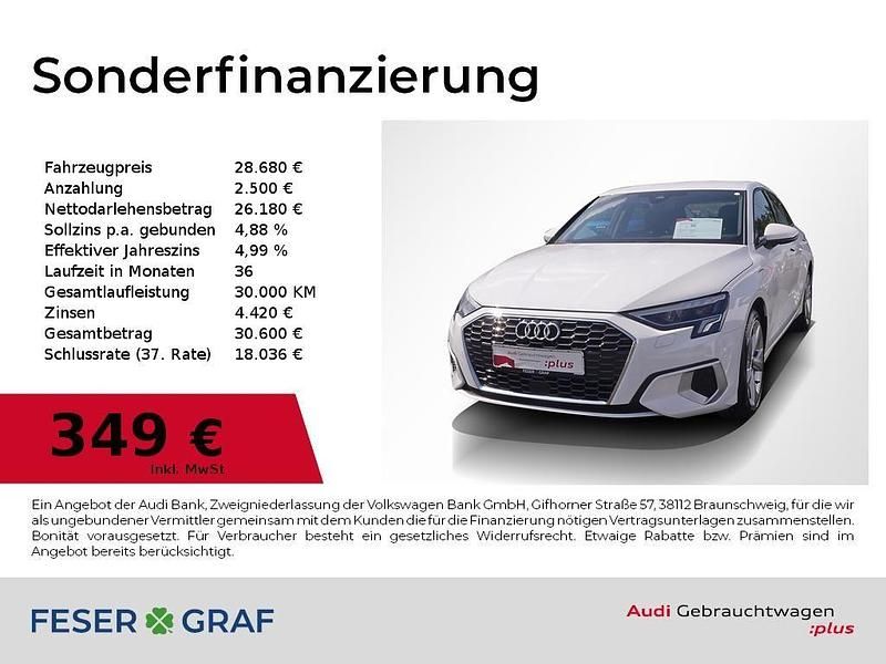 Ibisweiß Gebraucht 2024 Audi A3 Sportback e-tron Advanced Limousine | 28.680 € (Fairer Preis) - Bild 1/2