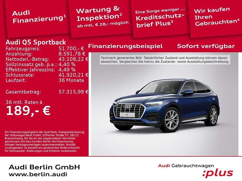 Navarrablau metallic Gebraucht 2025 Audi Q5 Advanced Plus SUV | 51.700 € (Superpreis) - Bild 1/2