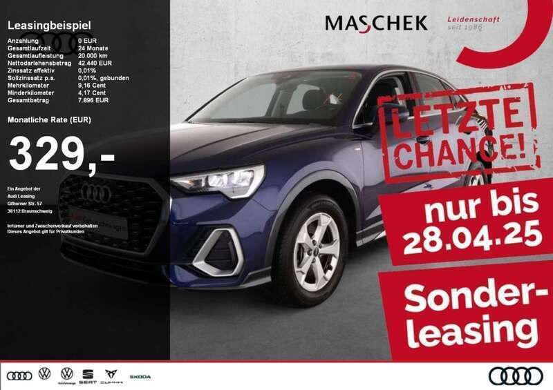 Navarrablau metallic Gebraucht 2024 Audi Q3 Sportback S-Line SUV | 41.840 € (Superpreis) - Bild 1/4