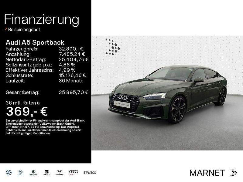 Grün Gebraucht 2021 Audi A5 Sportback S-Line Kleinwagen | 32.890 € (Fairer Preis) - Bild 1/4