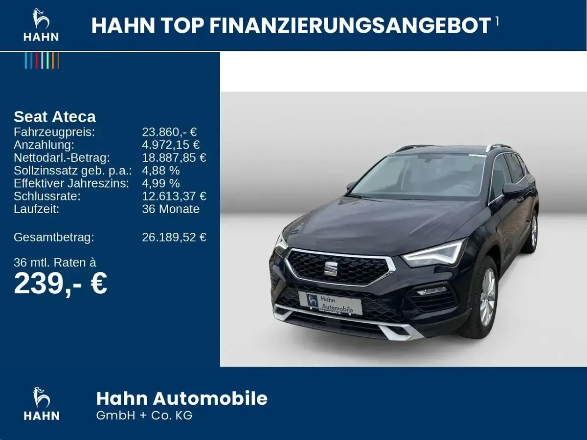 Usado Seat Ateca 4Drive 150 CV (110 kW) 2022 Negro SUV
