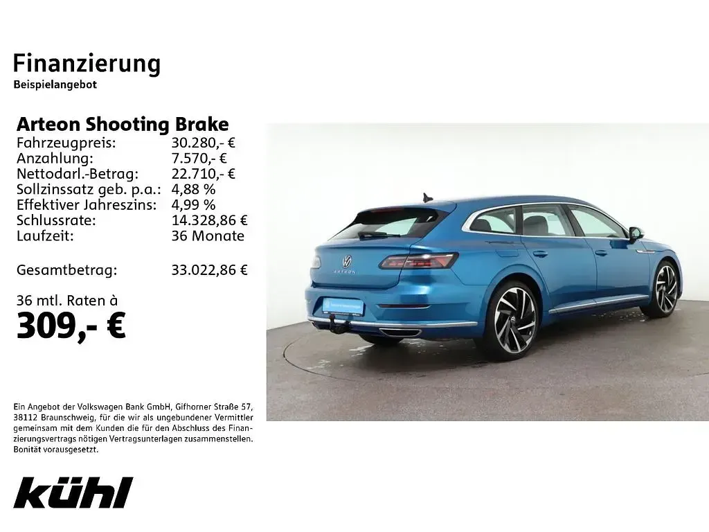 Brugt VW Arteon Elegance 190 HK (139 kW) 2021 Blå Stationcar
