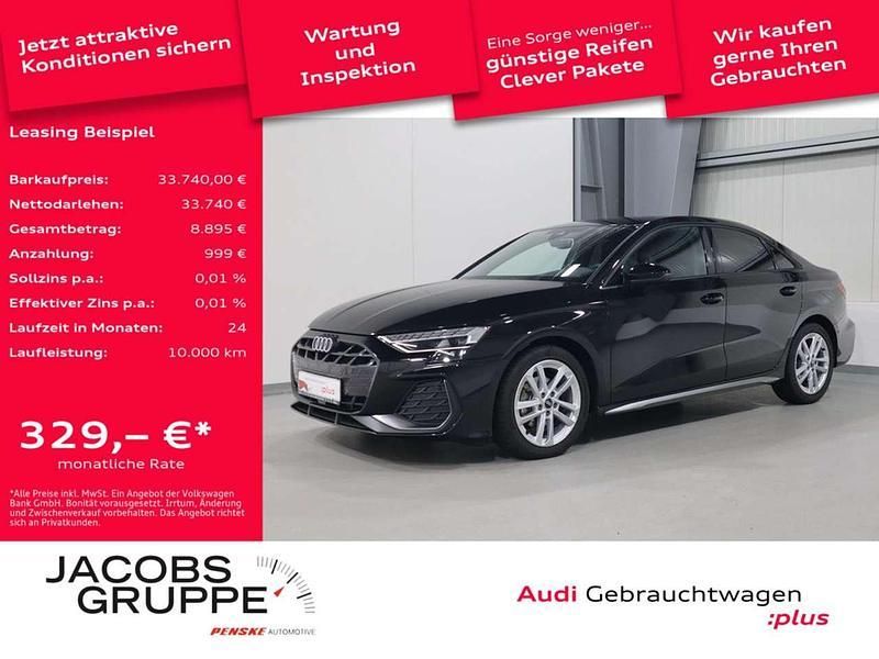 Mythosschwarz Gebraucht 2024 Audi A3 S-Line Limousine | 33.740 € - Bild 1/4