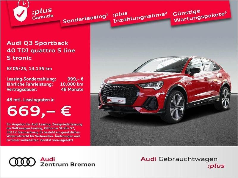 Rot Gebraucht 2025 Audi Q3 Sportback S-Line SUV | 58.350 € - Bild 1/4