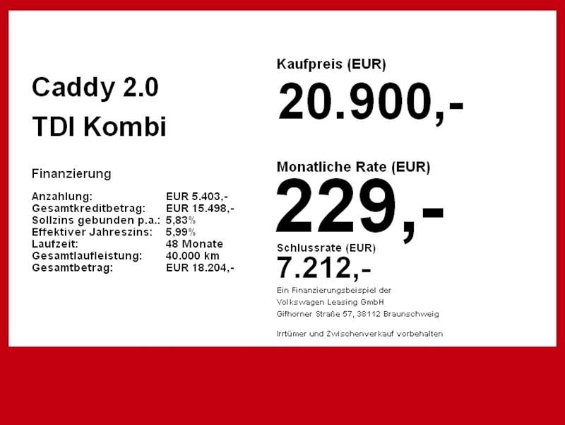 Gebraucht VW Caddy Basis 102 PS (75 kW) 2022 Rot Van / Kleinbus