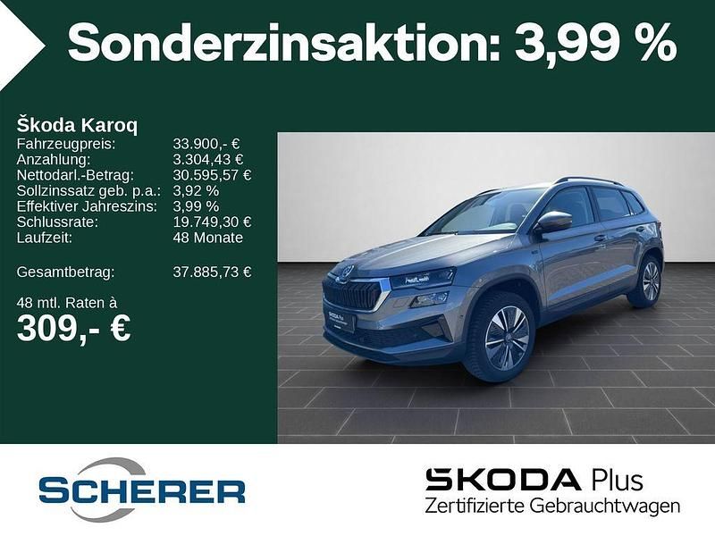 Grau (metallic) Gebraucht 2025 Skoda Karoq Tour SUV | 33.490 € (Fairer Preis) - Bild 1/4