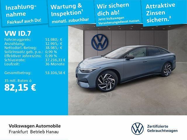 Blau Gebraucht 2024 VW ID.7 Pro Limousine | 51.980 € - Bild 1/4