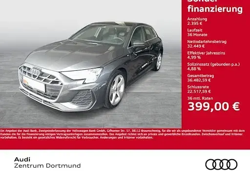 Używany Audi A3 S-Line 150 KM (110 kW) 2025 Szary Sedan/Limuzyna